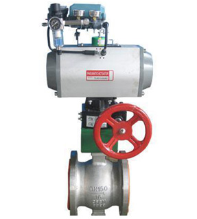 氣動V型調(diào)節(jié)球閥帶手輪